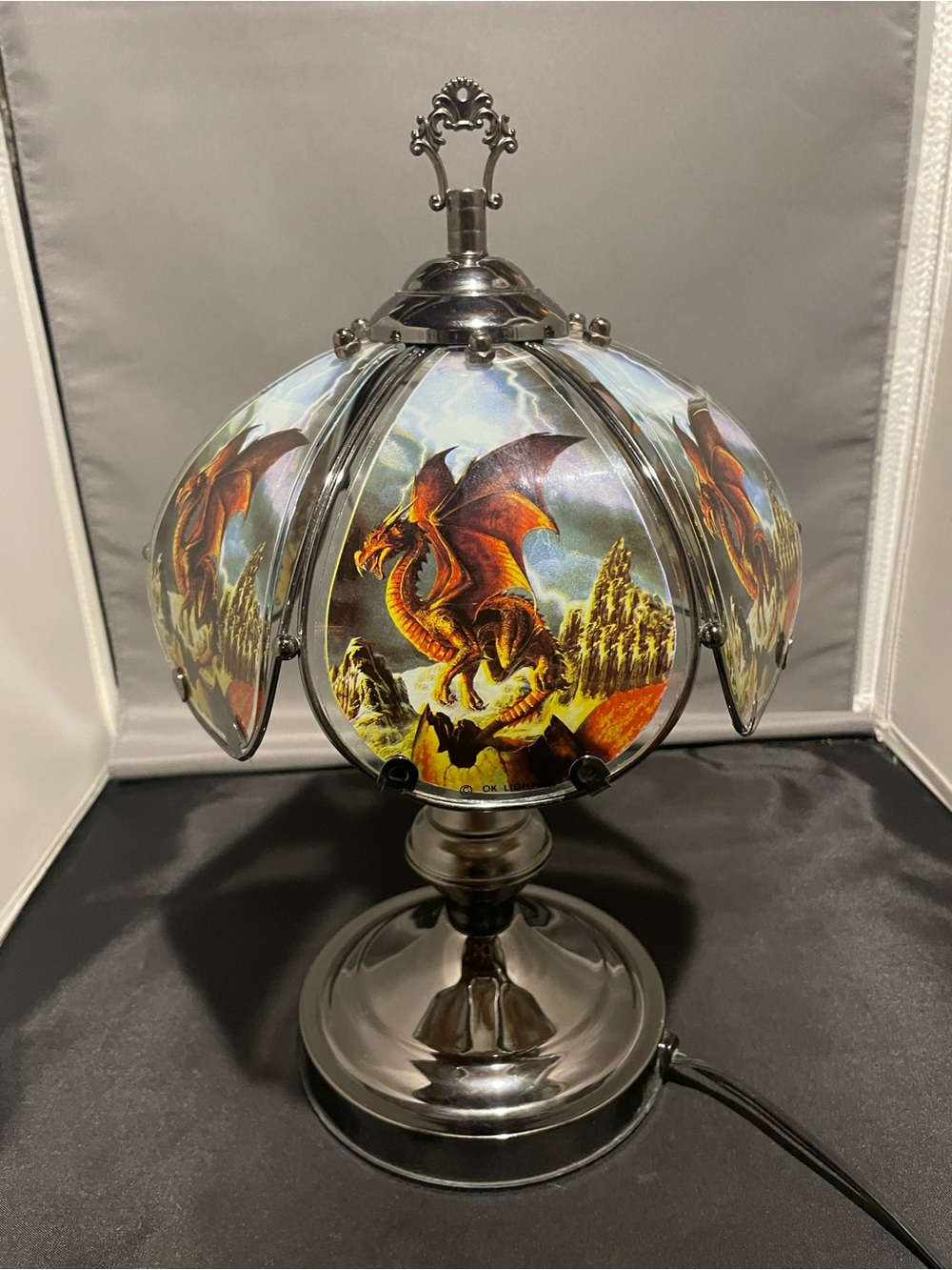 OK Lighting Vintage Dragon Design Touch Lamp Table Lamp 3 Brightnesses
